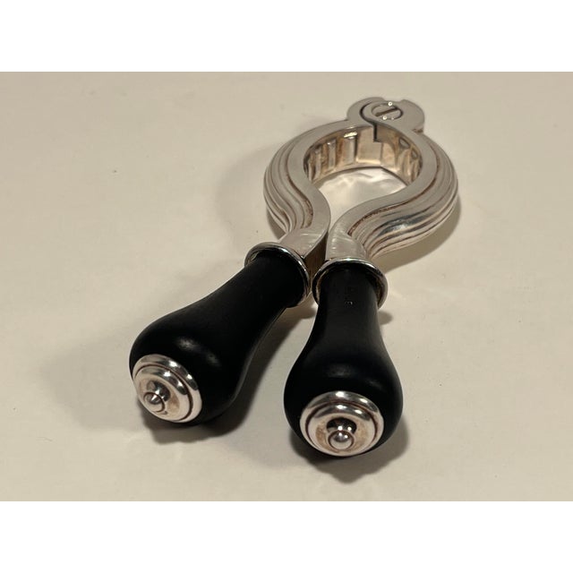 French 1990s French Christofle Silver Plate & Ebony Gourmet Champagne & Wine Bottle Opener For Sale - Image 3 of 7