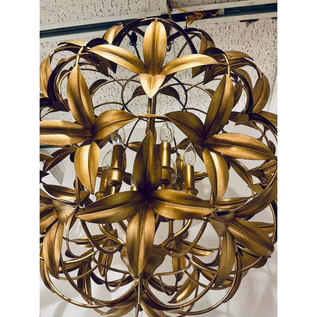Currey & Company Modern Gold Orb Helenium Chandelier For Sale In Atlanta - Image 6 of 7