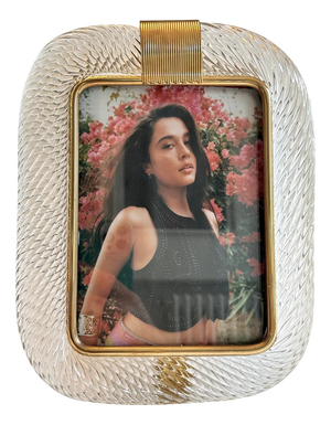 Transparent Torchon Murano Glass Picture Frame by Simoeng