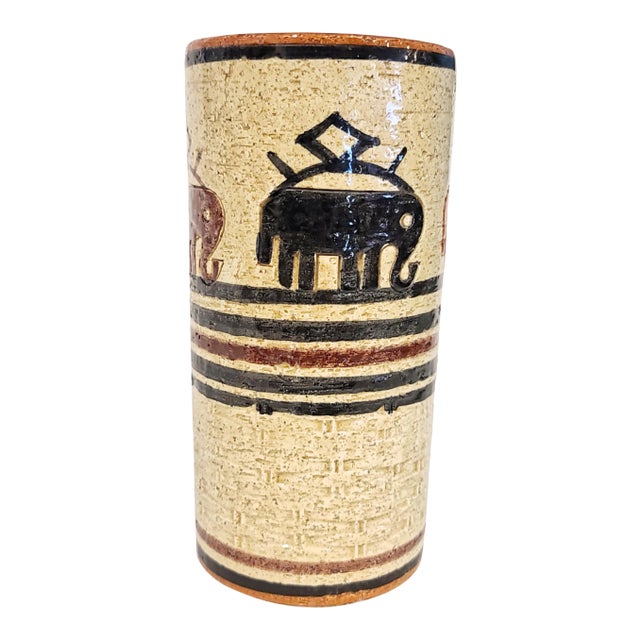 Mid Century Aldo Londi Bitossi Elephant Vase For Sale