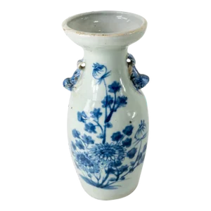 Early 20th Century Chinese Pale Celadon and Underglaze Blue Vase