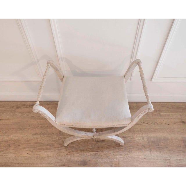 18th Century Gustavian stool with handles, scraped to original paint For Sale In Atlanta - Image 6 of 9