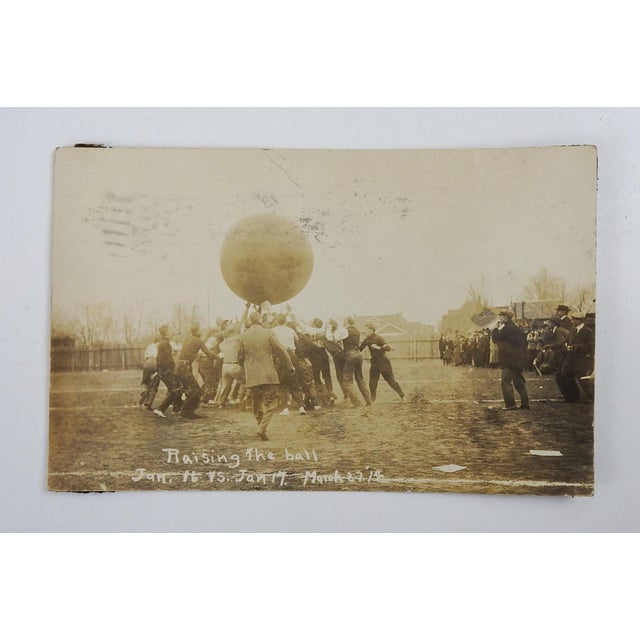 American 1914 Kirksville Missouri Raising the Ball College Games Snapshot Photograph For Sale - Image 3 of 3