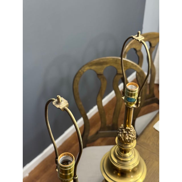 Stiffel Antique Heavy Brass Stiffel Lamps (Set of 2) For Sale - Image 4 of 5