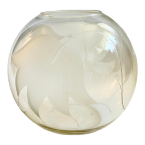Large Frosted Leaf Sphere Vase