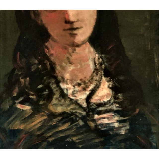 Sylvain Vigny, Portrait of Woman with Hat, Oil Painting, 1950s, Framed For Sale - Image 11 of 13