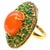 Bochic "Orient" Vintage Orange Opal, Emerald & Diamond Ring Set In 18K & Silver For Sale - Image 15 of 18