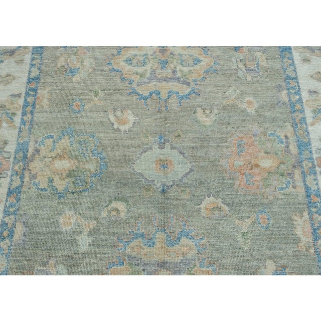 Blue & Brown Turkish Oushak Rug 6'11" x 9'9" For Sale In Houston - Image 6 of 9