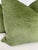 Custom pair of 22" pillows covered in Brunschwig & Fils "Cluny Linen Velvet" in color leaf. These pillows have tapered...