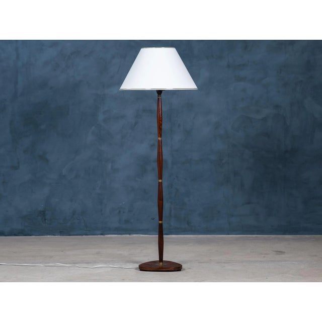 Mid-Century Danish Rosewood & Brass Floor Lamp, 1960s For Sale - Image 12 of 12
