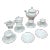 1970s White Ceramic Detailed Tea Set- 15 Pieces For Sale