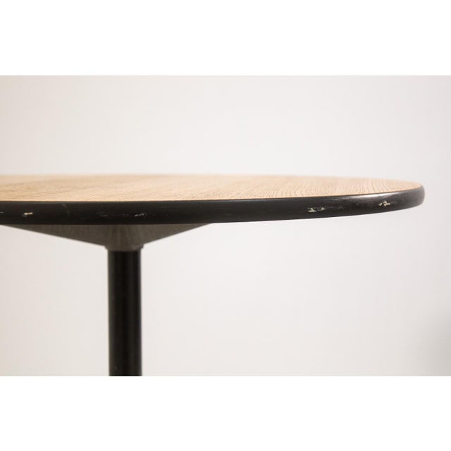 Herman Miller Herman Miller Side Table Wood Top With Metal Base Modern Furniture Design For Sale - Image 4 of 7