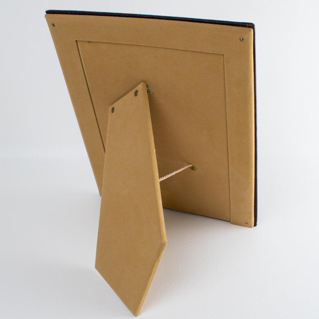 Modernist Maroon Leather Picture Frame, France For Sale - Image 4 of 8