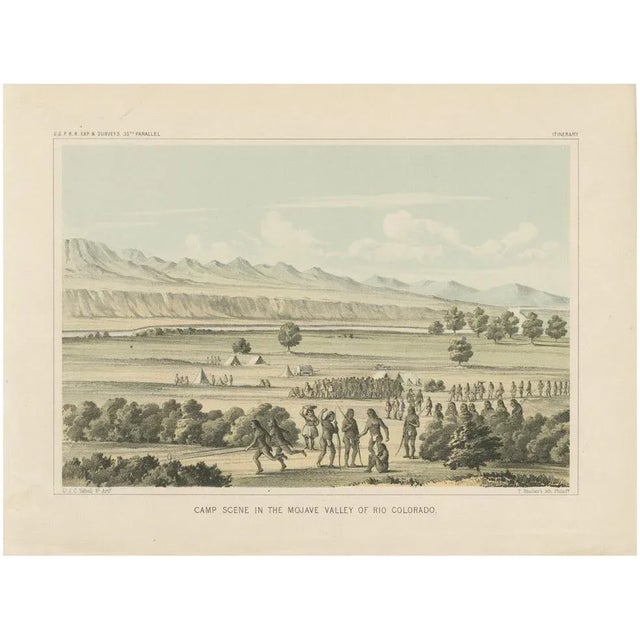 T. Sinclair, Camp Scene in the Mojave Valley of Rio Colorado, Lithograph, 1856 For Sale - Image 6 of 6