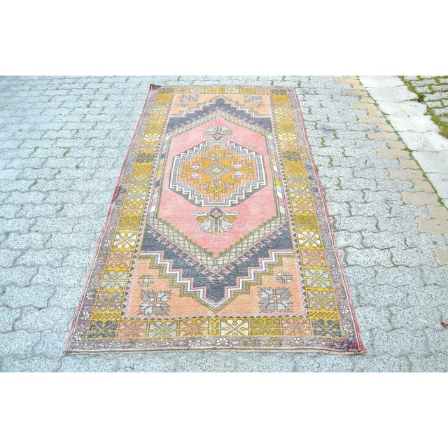 Vintage Pastel Wool Area Rug For Sale - Image 11 of 11