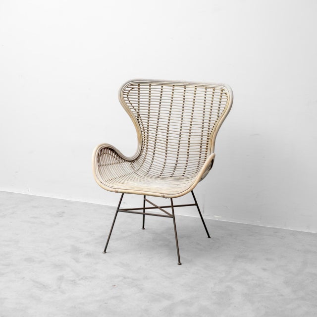 Vintage Rattan and Metal Armchair, 1960s For Sale - Image 13 of 13