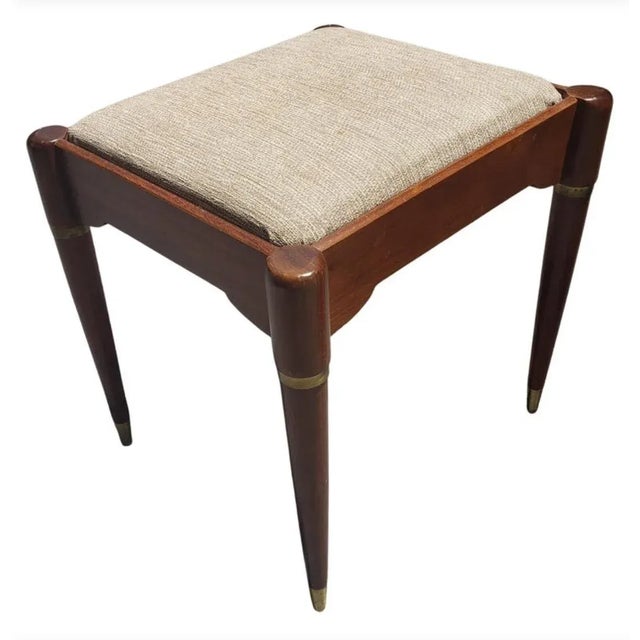 Brown Danish Modern Teak Stool With Fluted Tapered Legs and Storage, Circa 1970s For Sale - Image 8 of 8