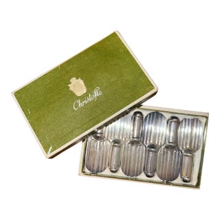 Christofle 1930's Art Deco Raquette Knife Rests, Set of 6 For Sale