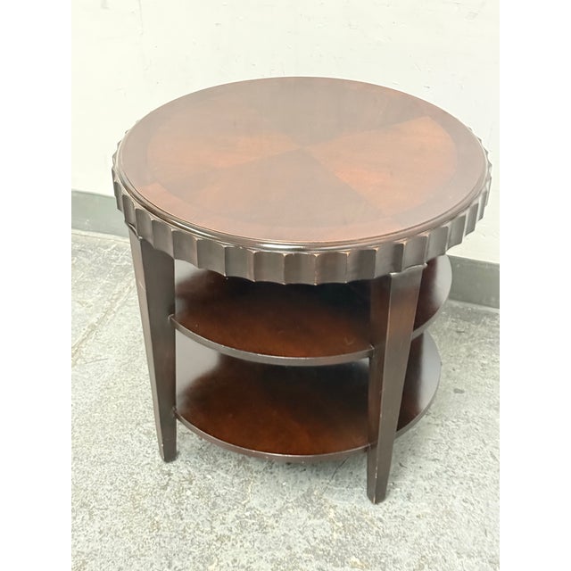 Scallop Edge Tiered Side Table, Vintage For Sale - Image 10 of 12