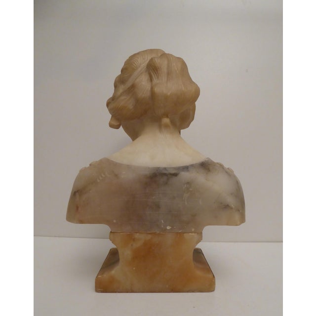Antique Art Nouveau Carved Alabaster Bust, 1920s For Sale - Image 4 of 10
