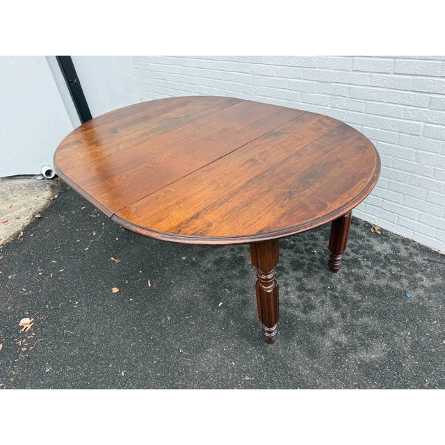 Antique Victorian Style Walnut Dining Table With 1 Leaf. For Sale - Image 15 of 15