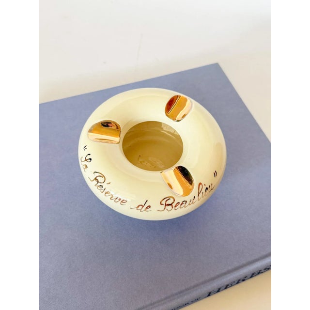 Vintage 5-Star Hotel La Reserve De Beaulieu Nice France Ceramic Ashtray Catchall Dish For Sale - Image 4 of 12