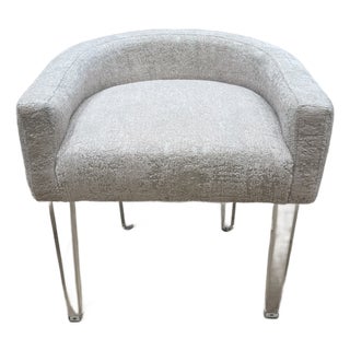 Champagne Vanity Chair With Acrylic Legs For Sale