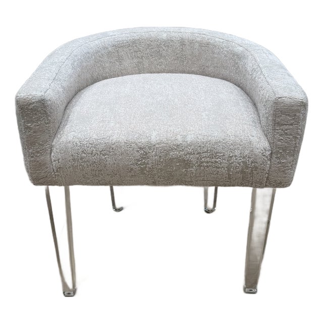 Champagne Vanity Chair With Acrylic Legs For Sale