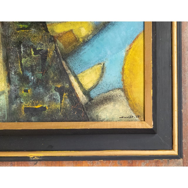 1960's Mid-Century Modern Geometric Abstract Painting by Pierre Havret, 1965 For Sale In New York - Image 6 of 15
