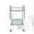 Chrome Art Deco Style Round Form Tubular Two-Tier Bar Cart in Chrome and Smoked Mirror For Sale - Image 8 of 13