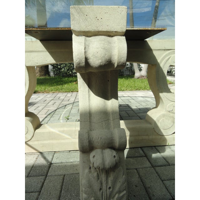 Sculpture Materials 1980s Neoclassical Michael Taylor Four-Lyre Concrete Table Base For Sale - Image 7 of 10