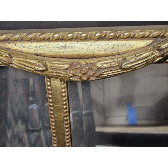 Late 20th Century Ethan Allen Gold Guilt Bevel Edged Triple Hanging Mirror Mantel Mirror For Sale In Cleveland - Image 6 of 6
