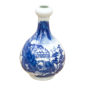 Landscape of the Soul, Small Blue & White Vase