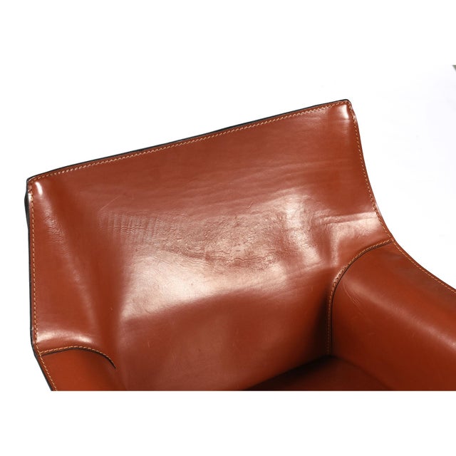Mario Bellini for Cassina Cab 413 Italian Red Leather Dining Chairs Set of 6 For Sale - Image 16 of 18