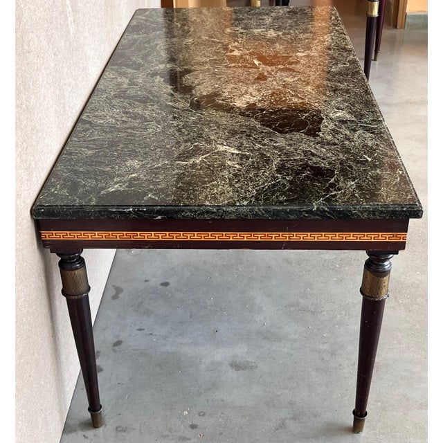 Mid 20th Century Set of Three Italian Modernist Midcentury Bronze-Mounted Coffee Tables For Sale - Image 13 of 18