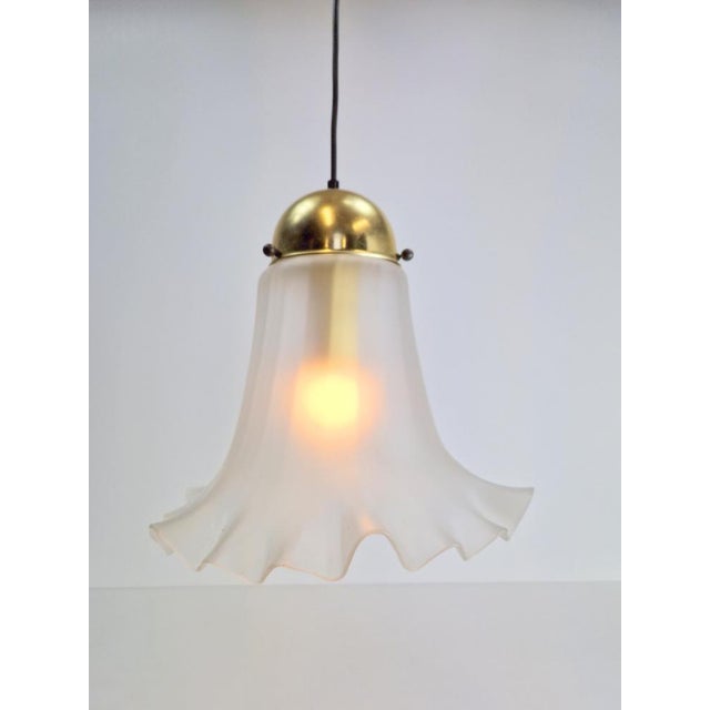 Glass & Brass Pendant Lamp from Peill & Putzler For Sale - Image 9 of 12