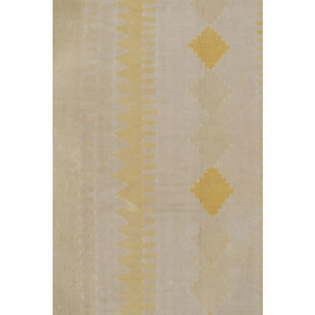 1970s Vintage Kilim Rug With Beige, Blue and Gold Geometric Pattern, From Rug & Kilim For Sale - Image 5 of 7