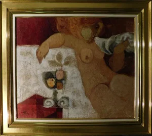Sunol Alvar "Le Repos" Original Oil on Canvas With Custom Framed