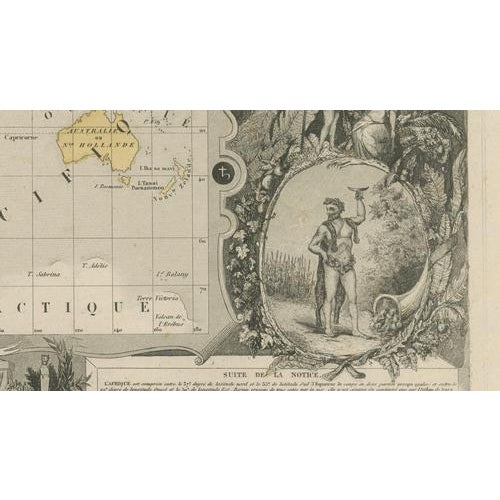 Antique Planisphere World Map, 1845 For Sale - Image 11 of 16