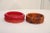 Vintage Art Deco Bakelite Carved Bangle Bracelets Red, Amber, Orange Set of 3 For Sale - Image 9 of 9
