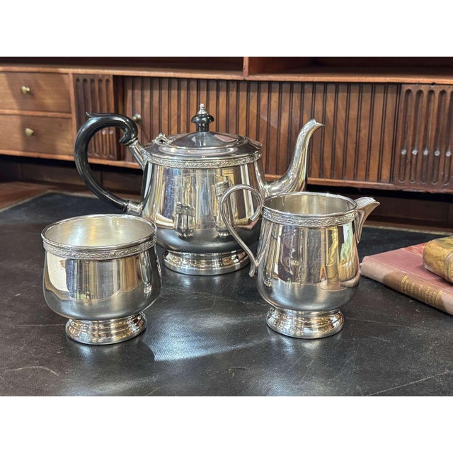 Vintage English Silver-Plated Tea and Coffee Service by Mappin & Webb, 1930s, Set of 3 For Sale - Image 10 of 10