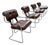 Tucroma Chairs in Brown Leather and Chrome by Guido Faleschini for I4 Mariani, Italy, 1970s, Set of 4 For Sale