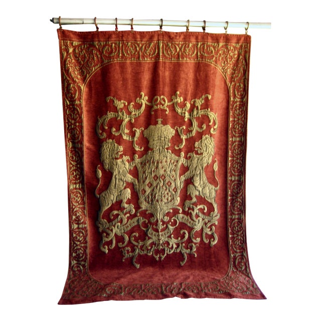 Early 20th Century French Royal Coat of Arm Tapestry For Sale