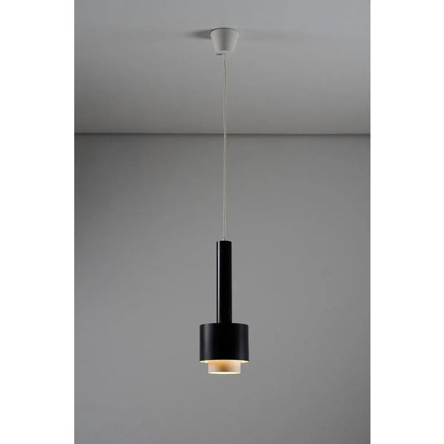 Mid-Centruy Black Steel Pendant Light from Philips, 1950s For Sale - Image 3 of 8