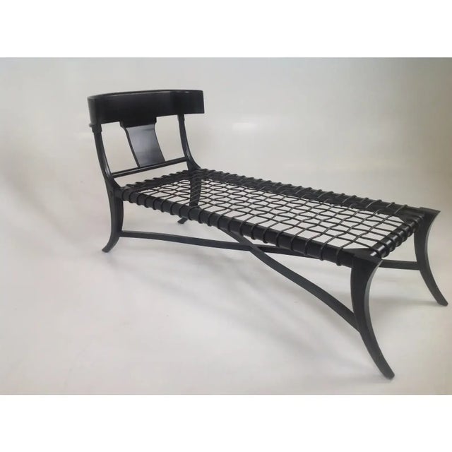 Klismos-Style Chaise Lounge With Expresso Finish For Sale - Image 4 of 4