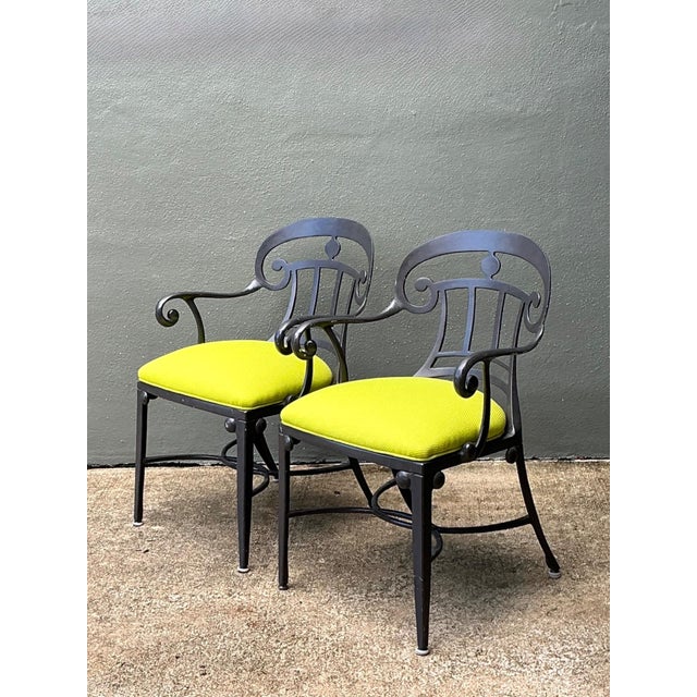 After Veneman Aluminum Armchairs in Ralph Lauren “Salt Marsh” - Pair For Sale In West Palm - Image 6 of 18