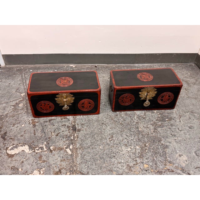 Korean Vintage Wedding Box/Dowry Chest, Pair For Sale In San Francisco - Image 6 of 12