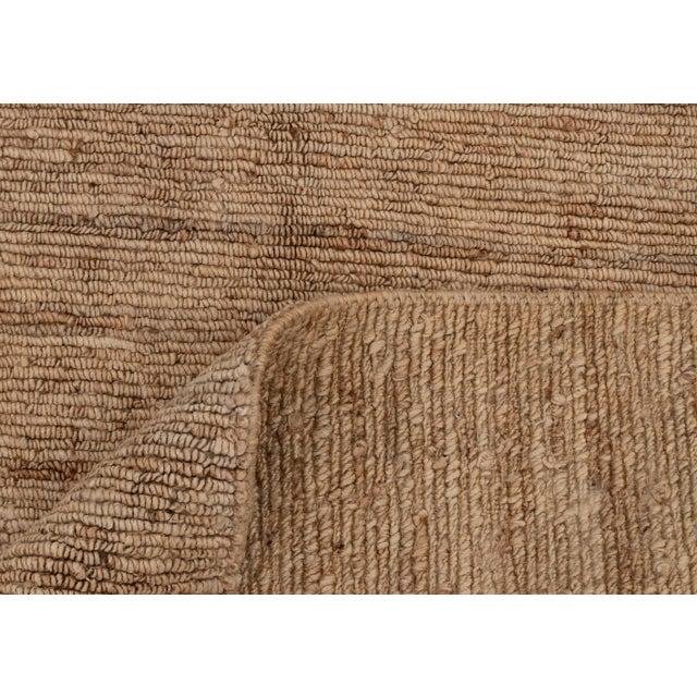 High Quality Hand Knotted Tan Natural Jute Loop Pattern Solid Rug 9x12Ft. For Sale - Image 12 of 12