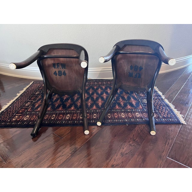 Brown Set of 2 - Antique Bentwood Chairs, Bistro Chairs, Thonet-Style, J & J Kohn-Style, Made in Poland For Sale - Image 8 of 12