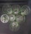 Antique Art Deco Dunbar Green Uranium Glass Pitcher 6 Tumblers Large 8pc Set For Sale - Image 11 of 18